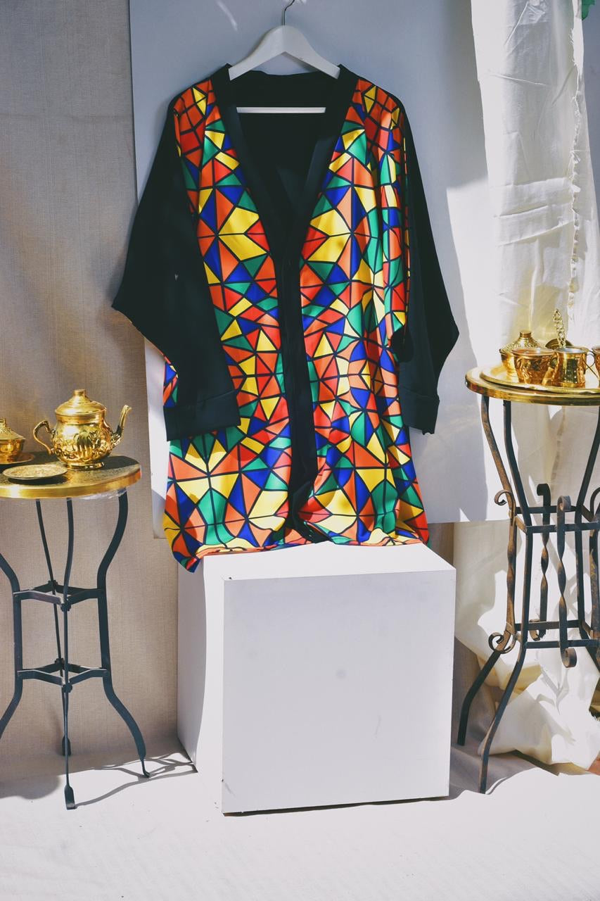 Mosiac Kimono- Black