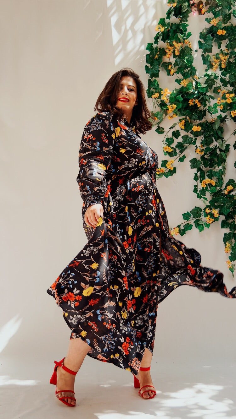 The Colorful Blossom Kimono Dress