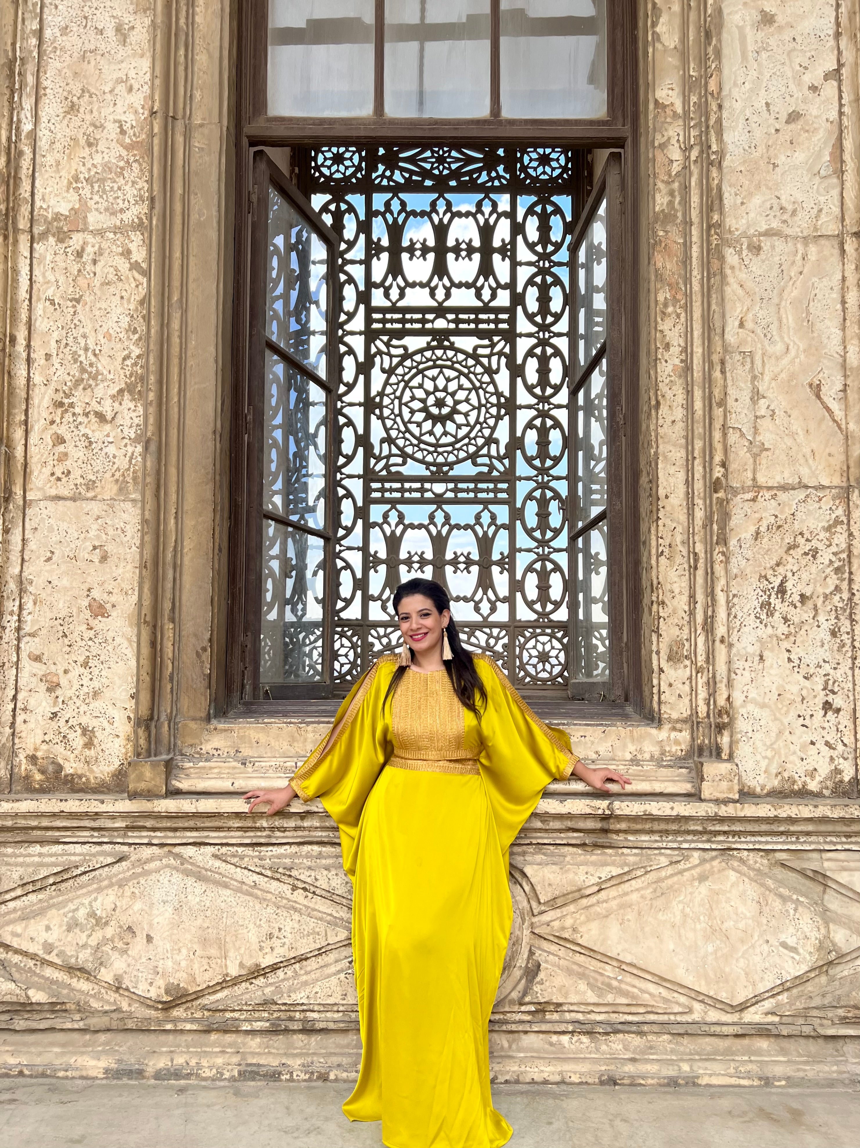 Moroccan Royalty silk dress - Mustard