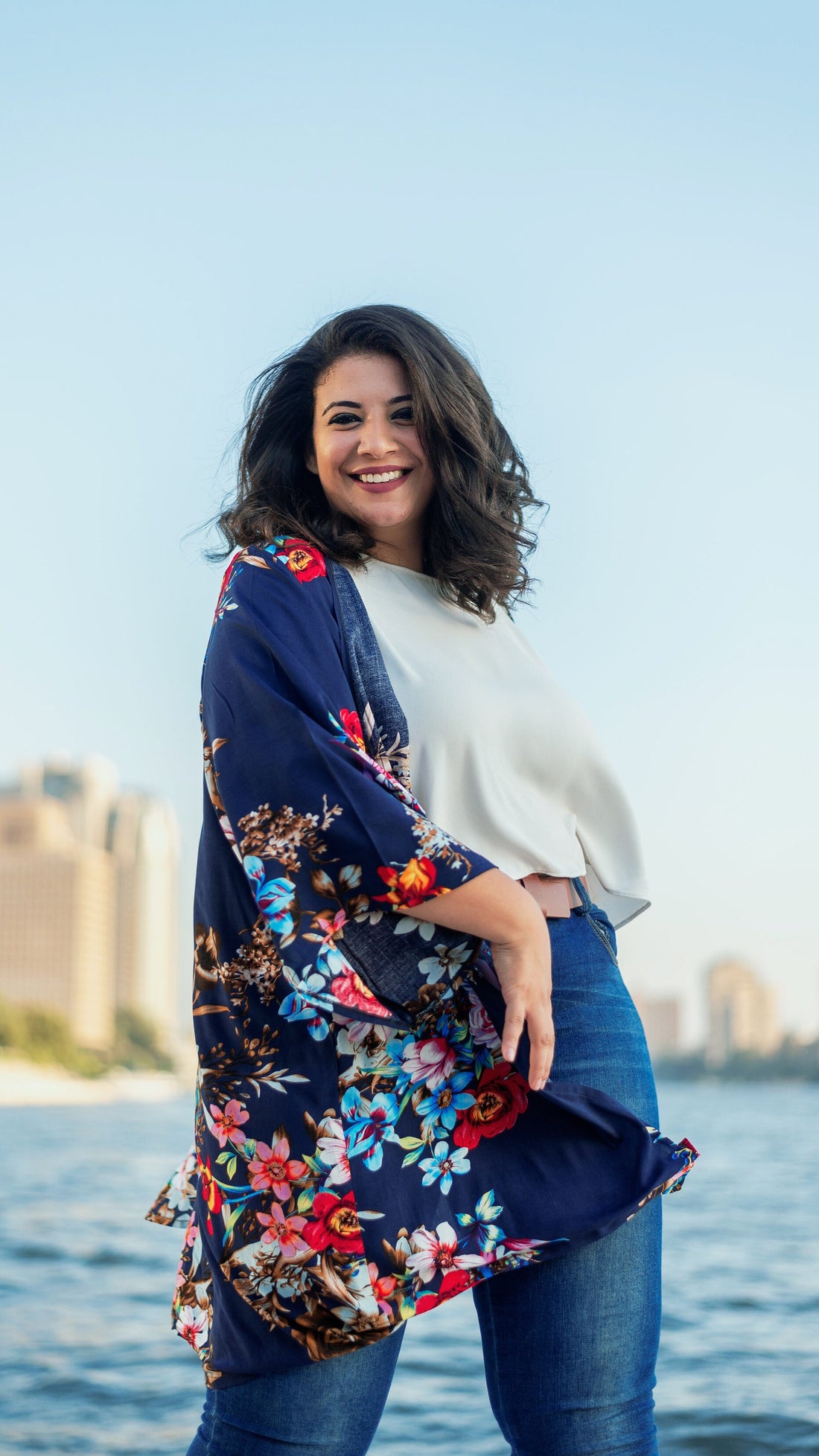 The Navy Blossom Kimono