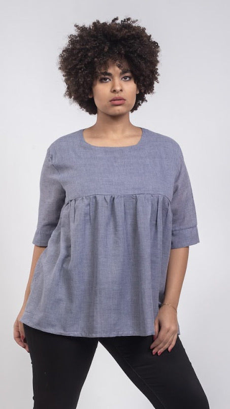 Leila Blouse - Light blue