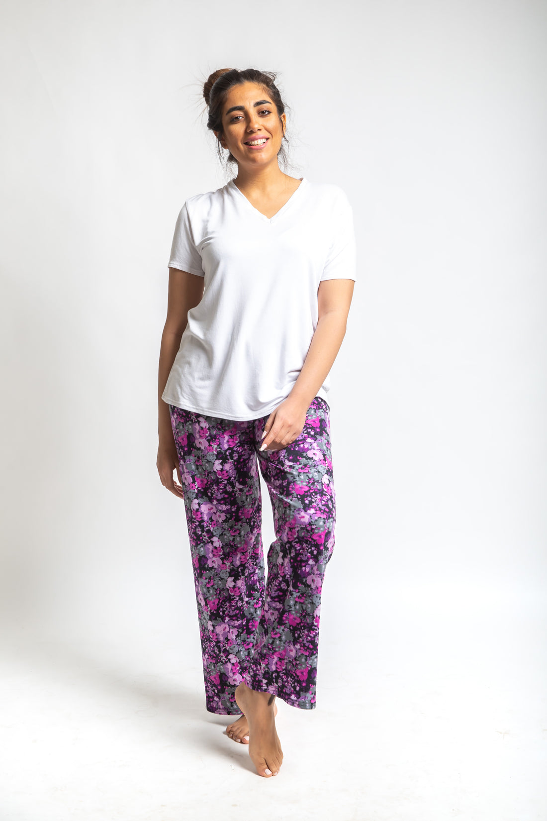 Violet Short Sleeve Pajama Set Purple