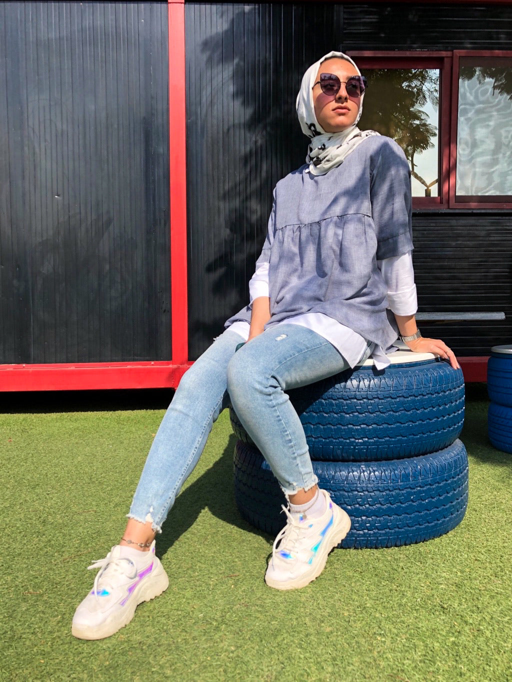 Leila Blouse - Light blue