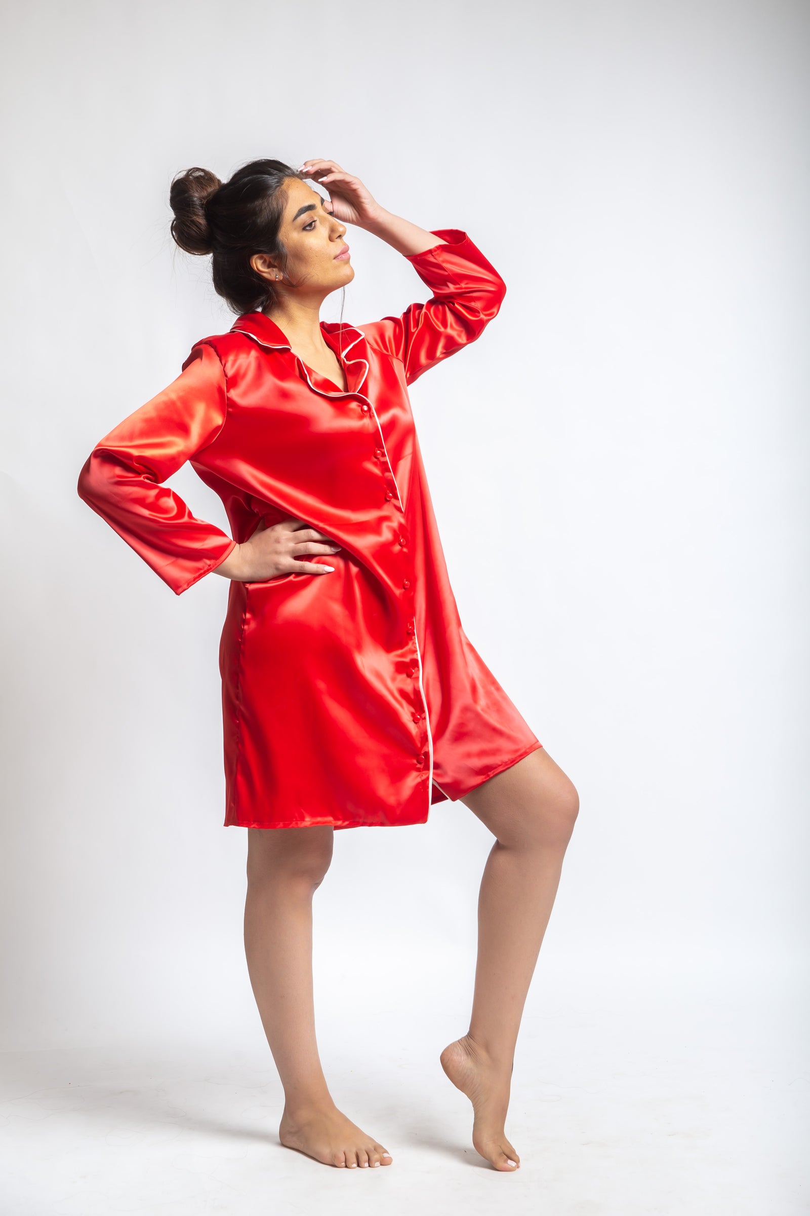 Sensation Shirt Dress Satin
