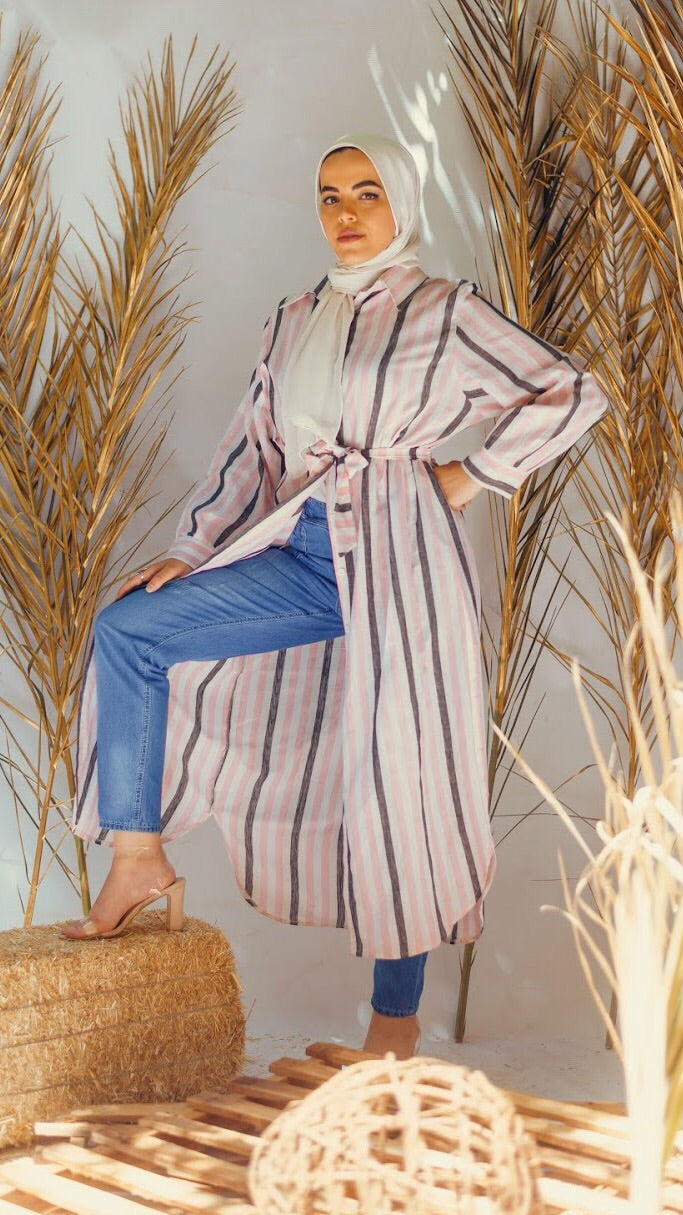 Stripes Chemise Dress - Pink