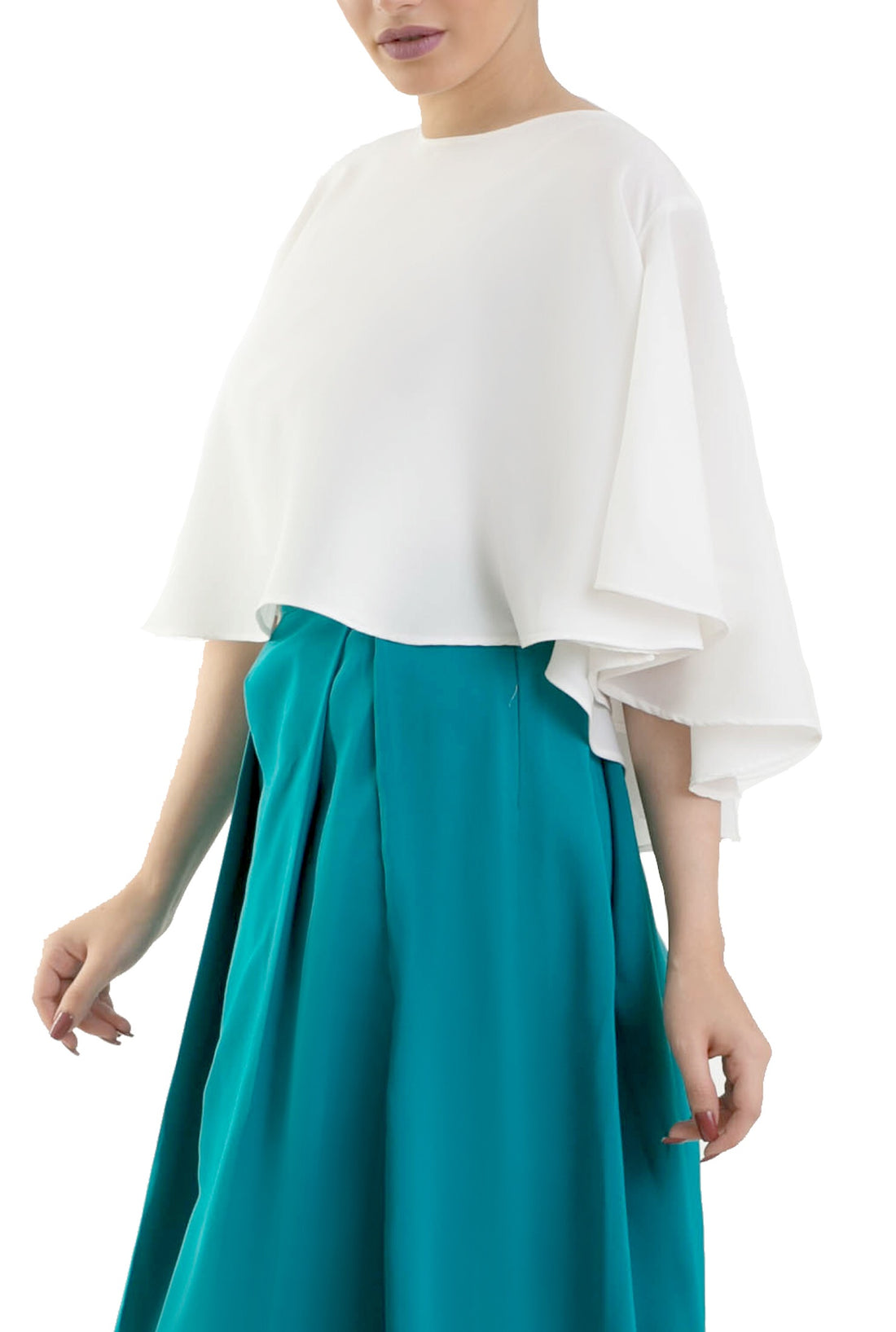 Front Ruffle Blouse  - White