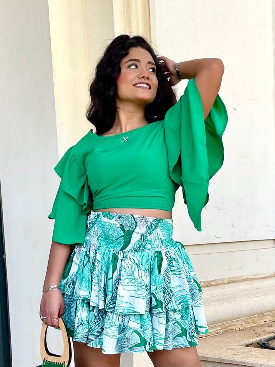 2 piece Hawaiian Dress - Green Rafeya Fashion 2 piece Hawaiian Dress - Green Rafeya Fashion