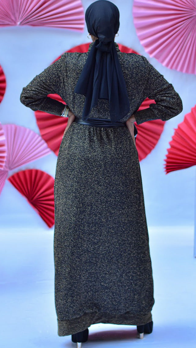 Turtle Neck Dress-Black
