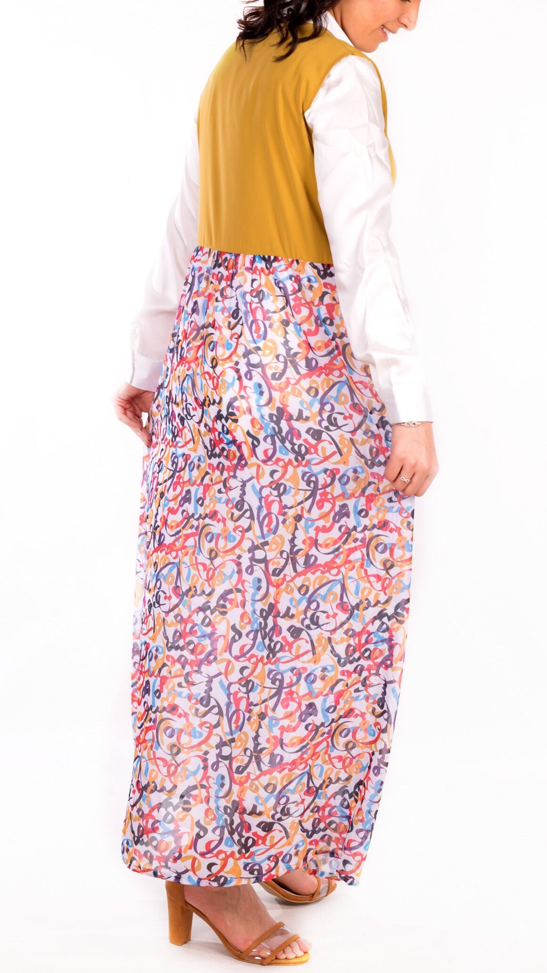 The Mustard Arabic Calligraphy Kimono