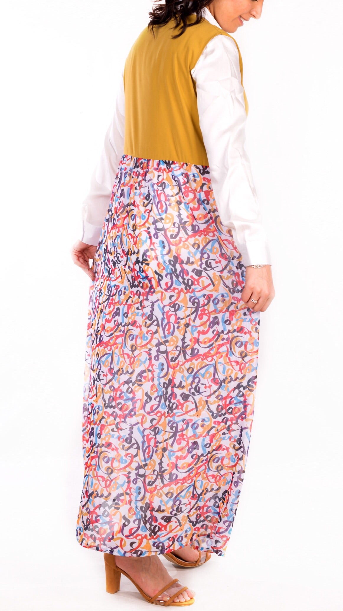 The Mustard Arabic Calligraphy Kimono