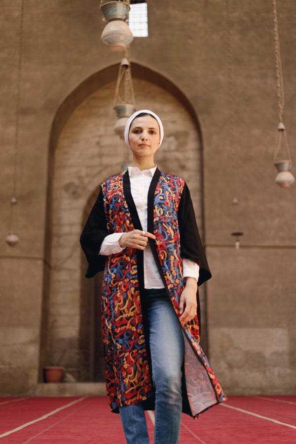 Entangled Arabic Calligraphy Kimono