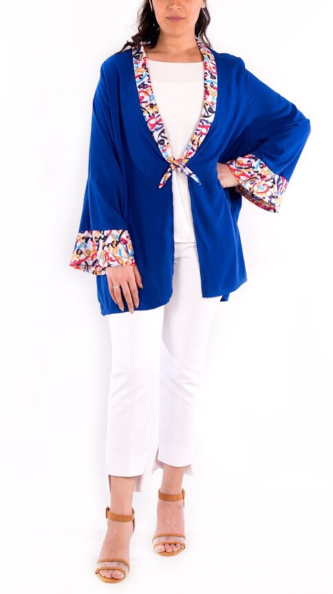 The Blue Calligraphy Collar kimono