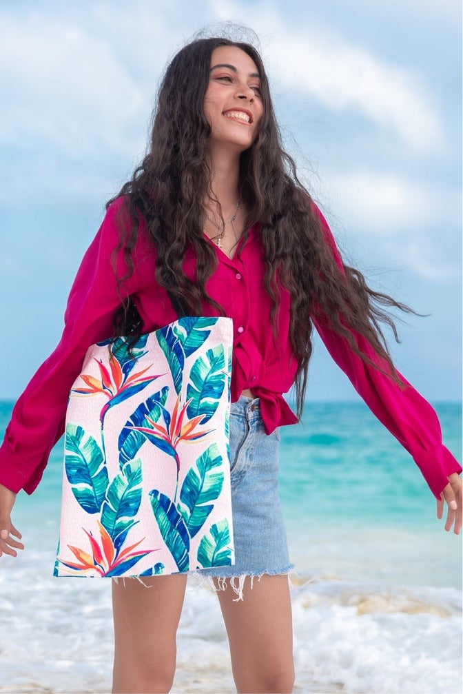Tropical Tote Bag - Pink