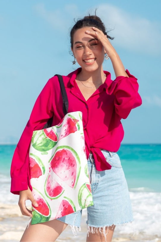 Watermelon Tote Bag - White