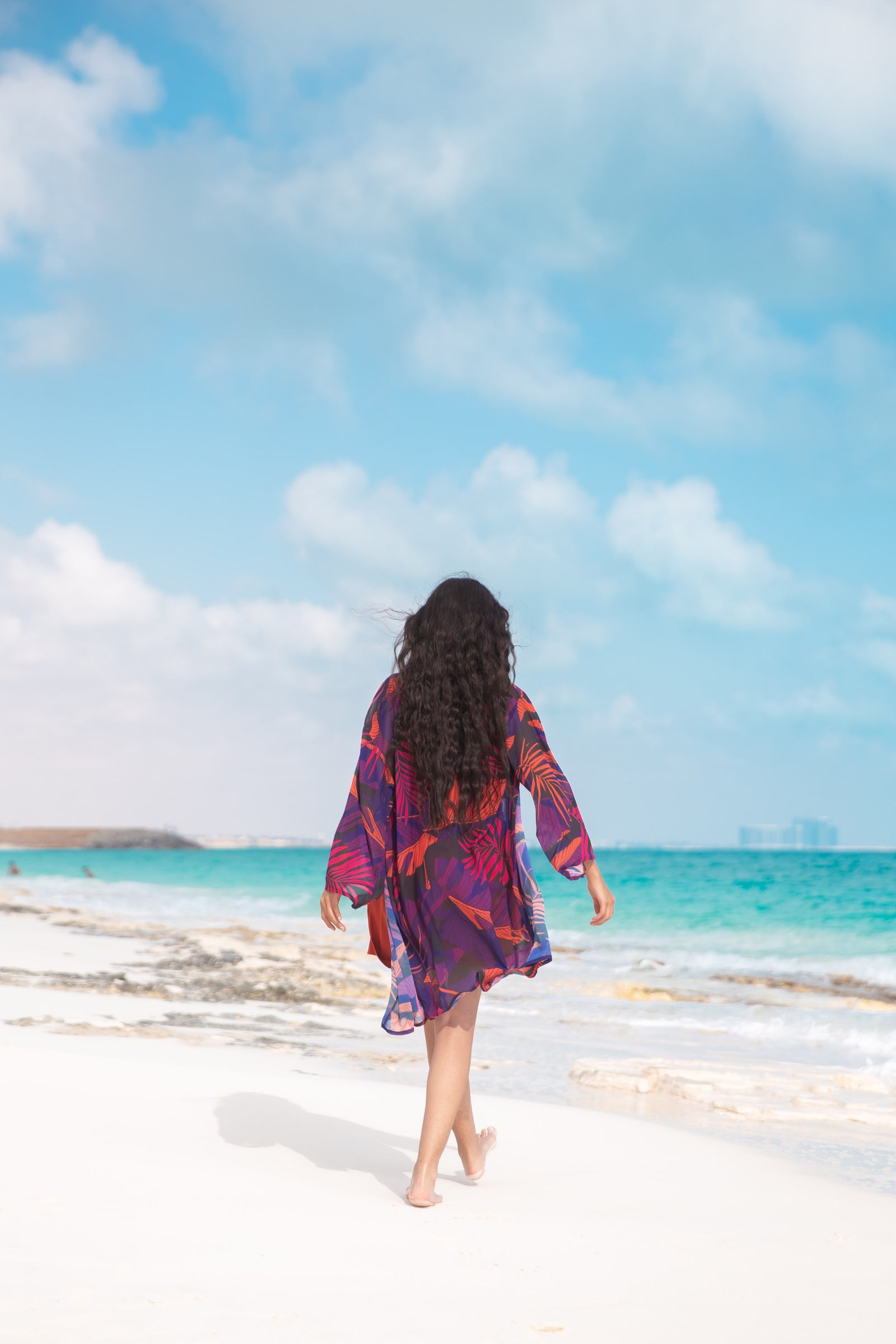 Summer breeze chiffon kimono - purple