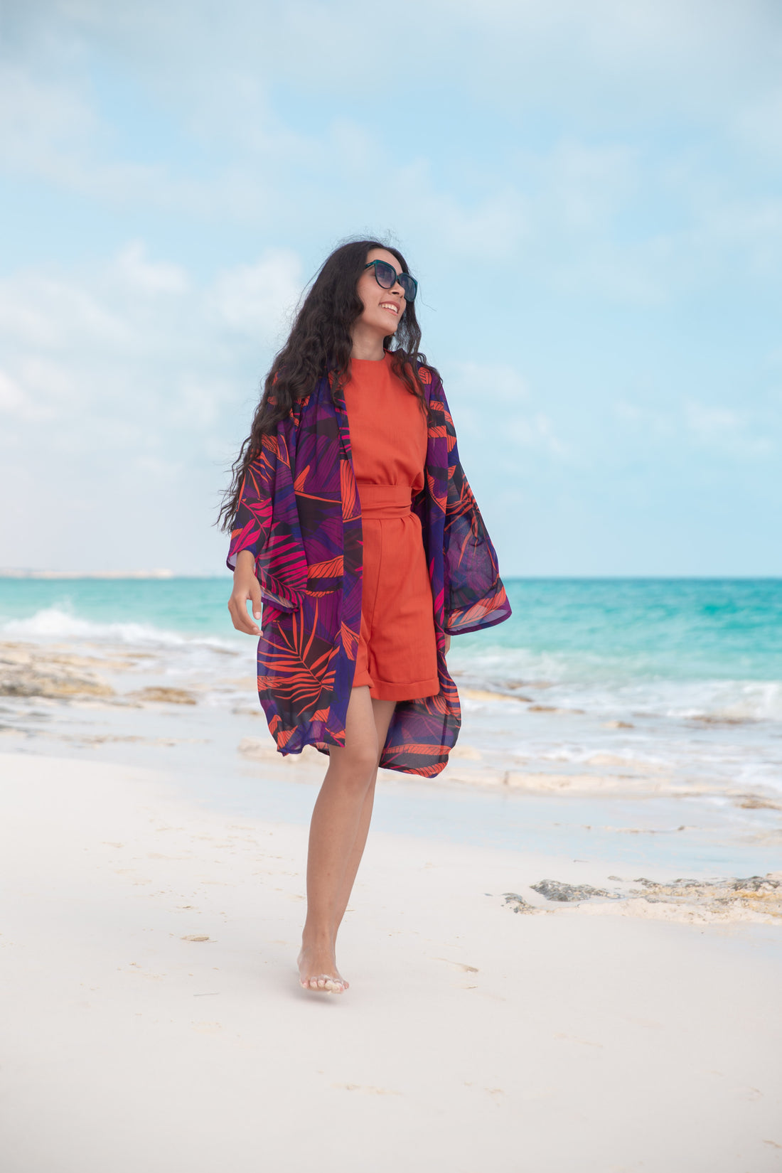 Summer breeze chiffon kimono - purple