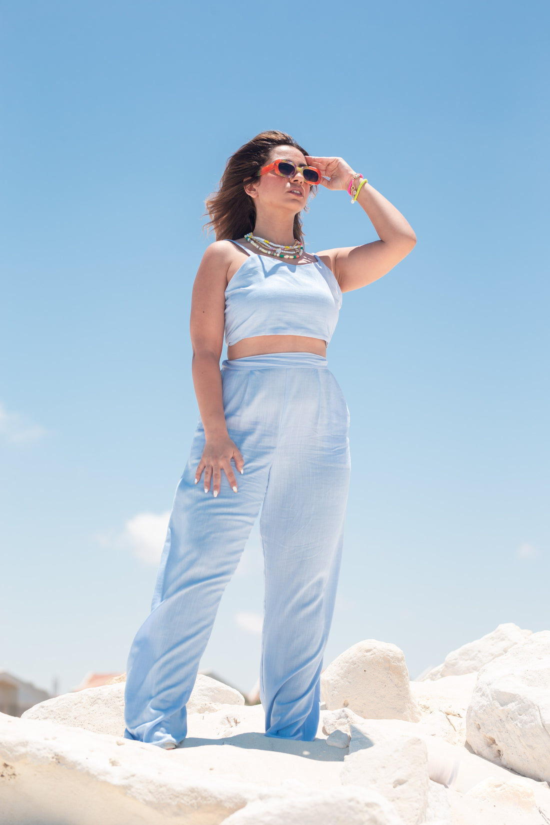 The comfy Linen Set - Baby Blue