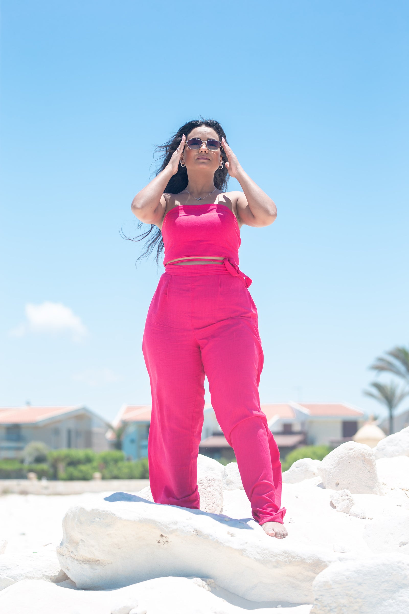 The comfy Linen Set - Fuschia