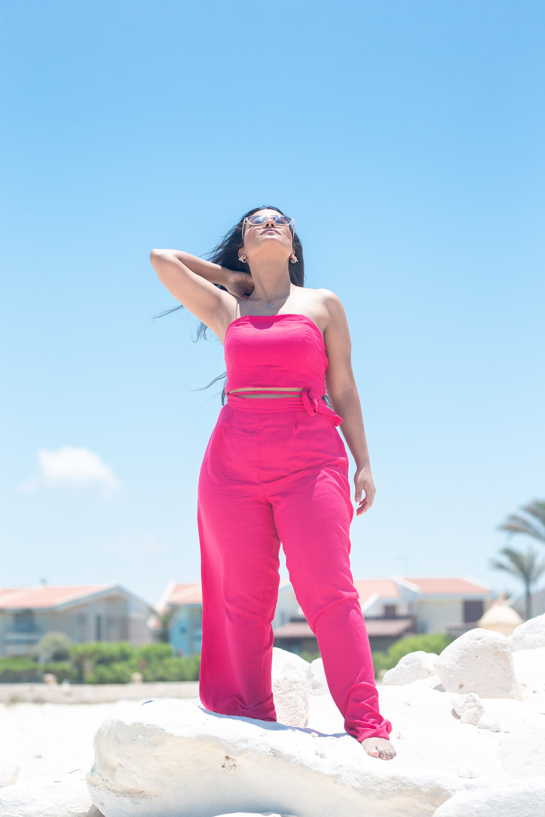 The comfy Linen Set - Fuschia