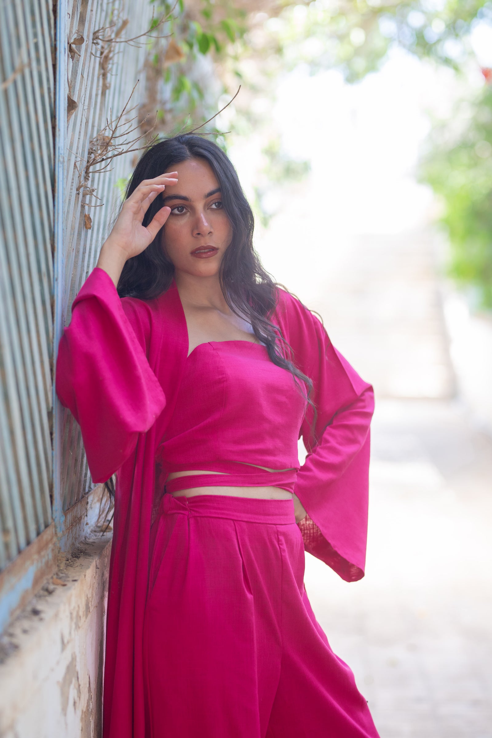 The comfy Linen Set - Fuschia